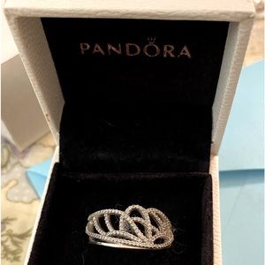Pandora New Beginning Butterfly Wing ring Rarely Used